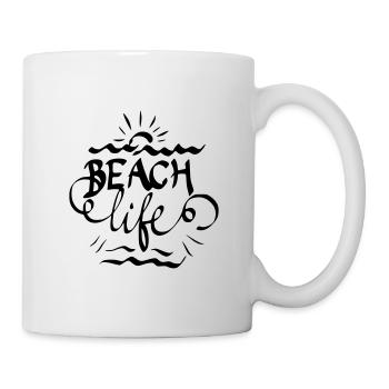 Beach life lettering gift idea gift - Mug - white - Right