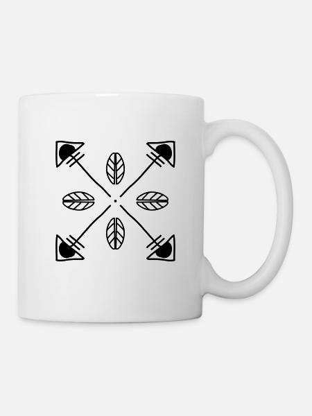 Flèches de hipster, vintage, flèche, plume - Mug blanc - blanc