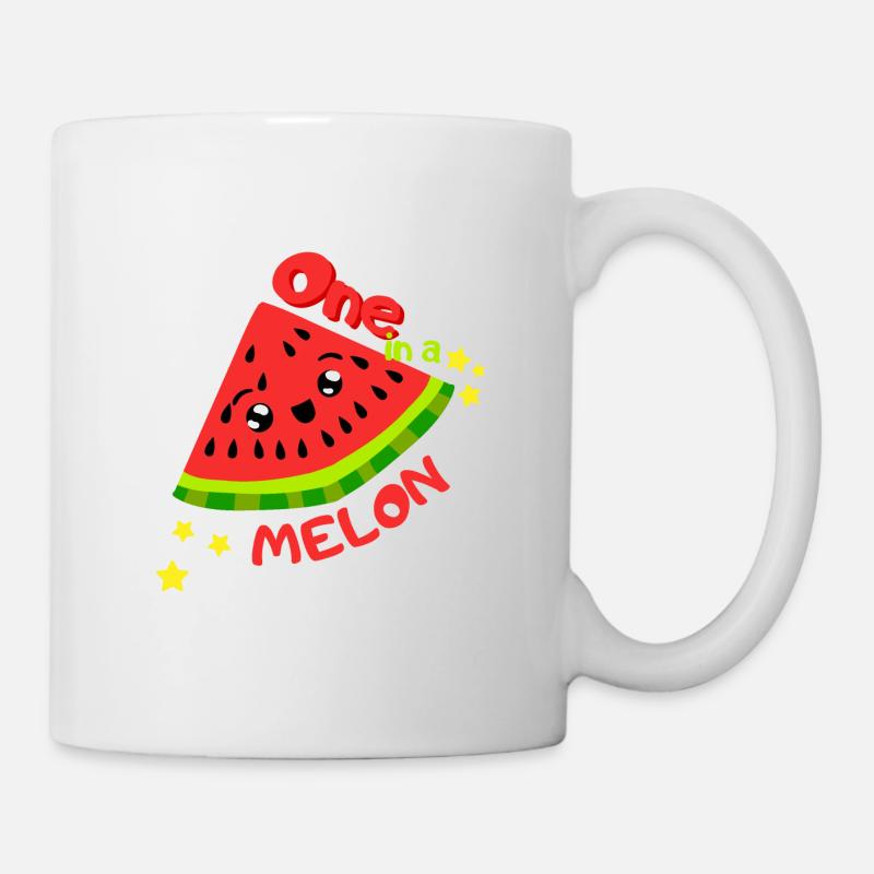 Eine in einer Melone. Kühle Sommerwassermelone des klaren Designs - Tasse - Weiß