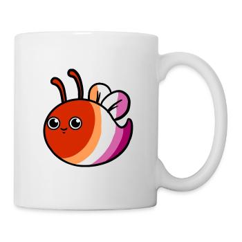 Lesbian Bee Orange Pink Lesbian Pride - Mug - white - Right