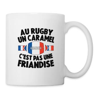 Au Rugby Un Caramel C'est Pas Une Friandise - Mug blanc - blanc - Droite