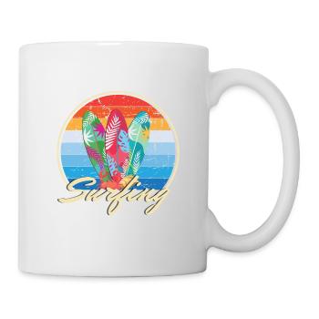 Surf Surf SurfBoard Motif en Vintage Look Cadeau - Mug blanc - blanc - Droite