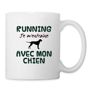 Running avec mon chien. Cadeau humour sportif - Mug blanc - blanc - Droite