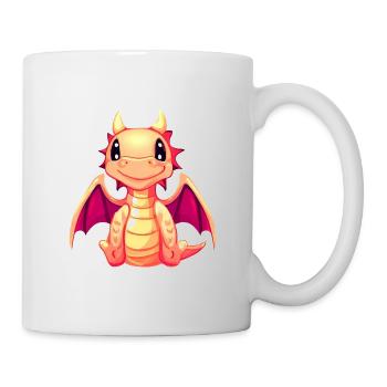Art fantastique de dragon mignon - Mug blanc - blanc - Droite