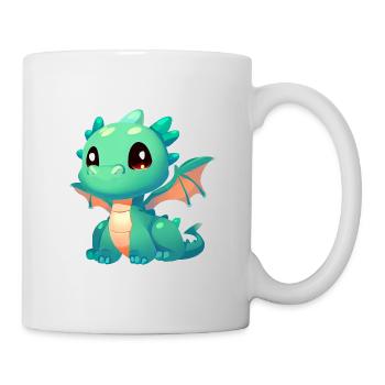 Dragon aux grands yeux - Mug blanc - blanc - Droite