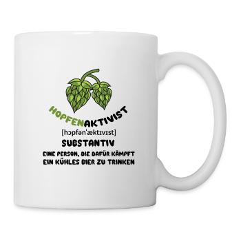 Hopfenaktivist Eine Person die für ihr kühles Bier - Tasse - Weiß - Rechts