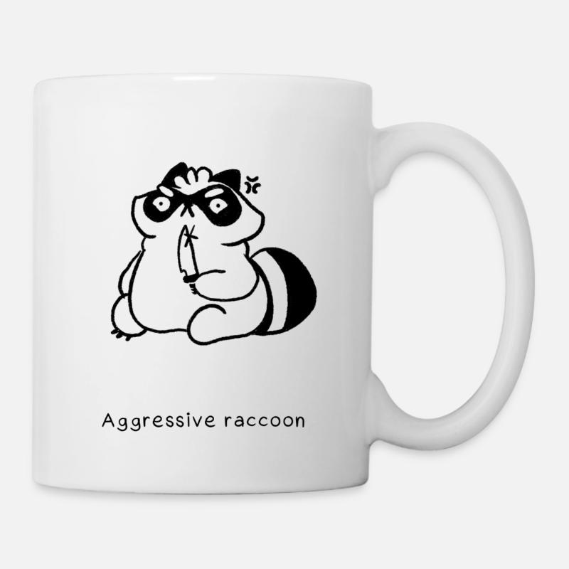 Types de ratons laveurs | Raton laveur agressif - Mug blanc - blanc