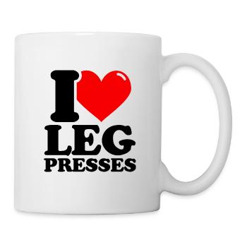 Ich liebe Beinpressen - Fitness Gewichtheben Lusti - Tasse - Weiß - Rechts