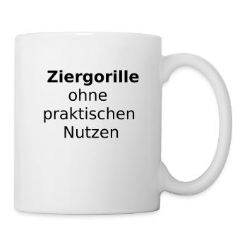 Ziergorille ohne praktischen Nutzen - Tasse - Weiß - Rechts