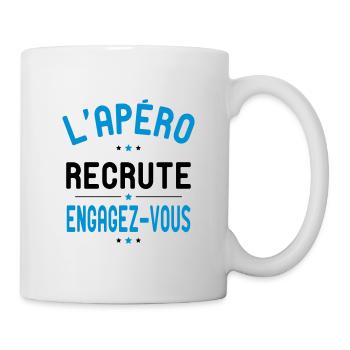 L'Apéro recrute - Engagez-vous - Cadeau Humour - Mug blanc - blanc - Droite