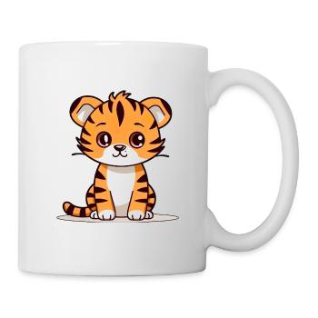Lustiger Tiger für Kinder für Kinder - Tasse - Weiß - Rechts