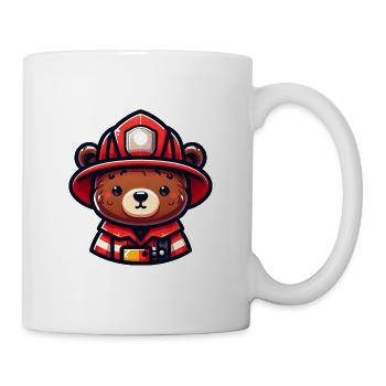 Cute Bear Firefighter - Tasse - Weiß - Rechts