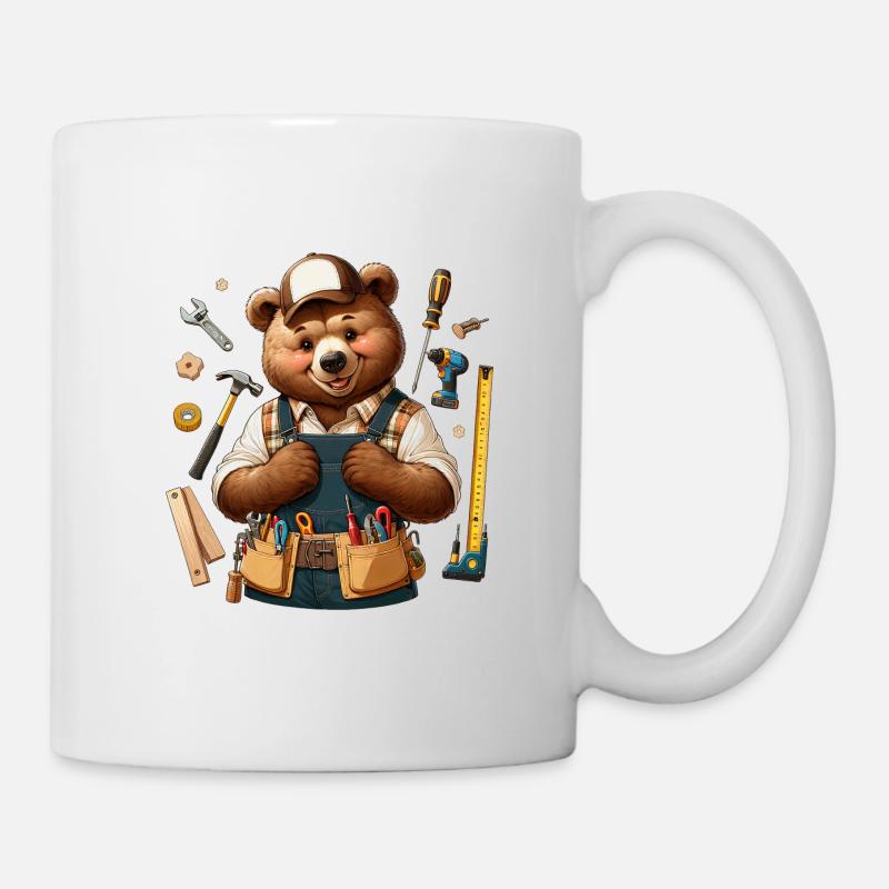 Cute Bear Craftsman - Tasse - Weiß