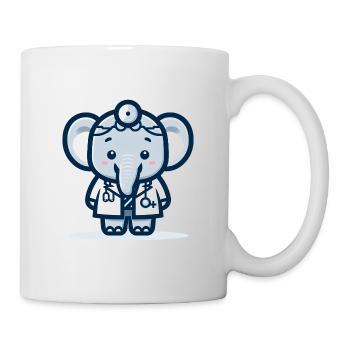 Cute Elephant Doctor - Mug - white - Right