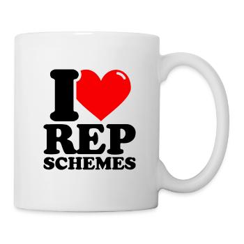 I Love Rep Programs – Fitness Weightlifting lus - Mug - white - Right
