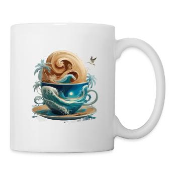 Tropical Beach Waves Kaffeetasse für eine - Tasse - Weiß - Rechts