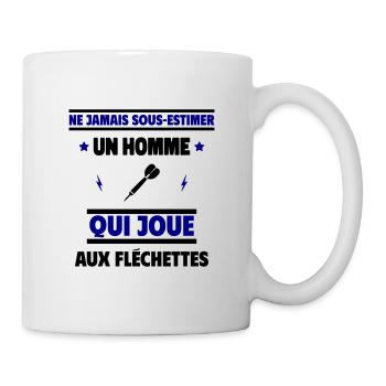 un homme qui joue aux fléchettes - Mug blanc - blanc - Droite