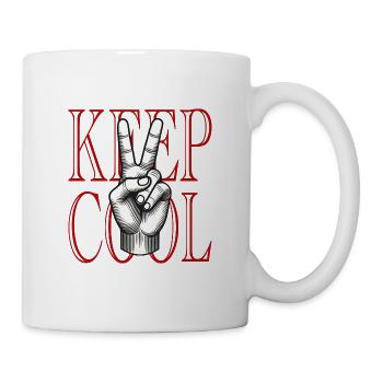Peace Symbol für Männer die cool bleiben - Tasse - Weiß - Rechts