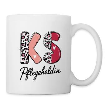 KS Pflegeheldin Herz Leopardmuster - Tasse - Weiß - Rechts