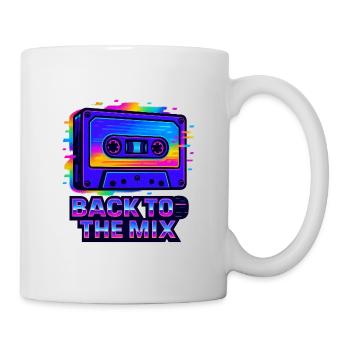 Neon Retro Kassetten Design - Tasse - Weiß - Rechts