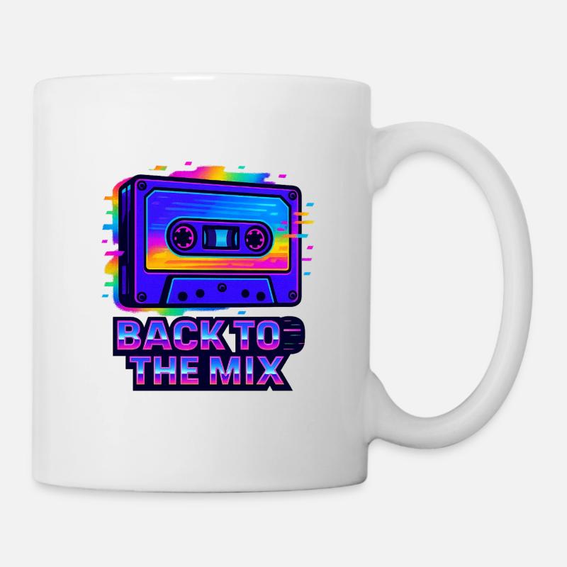 Conception de cassettes rétro néon - Mug blanc - blanc