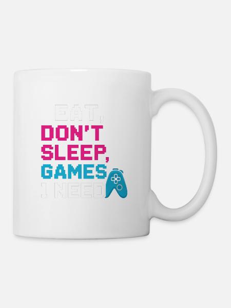 Manger, Ne dors pas, Jeux dont j’ai besoin - Mug blanc - blanc