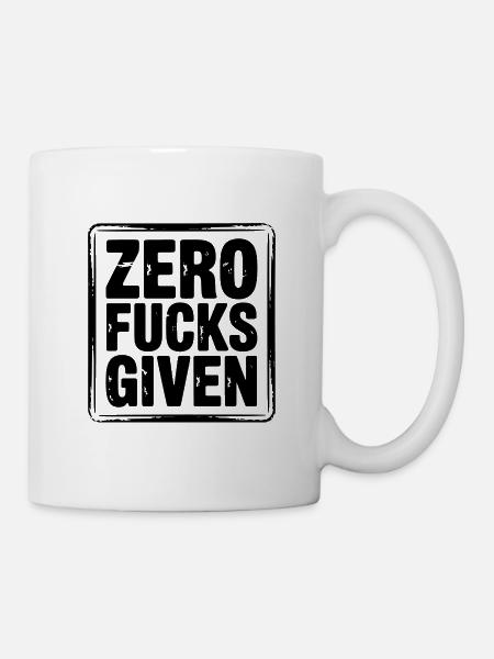 Null Ficks mit fettem T-Shirt - Tasse - Weiß
