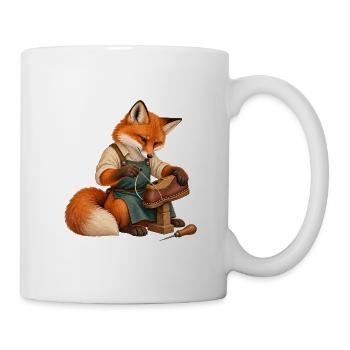 Fuchs näht eine Schuhsohle - Tasse - Weiß - Rechts