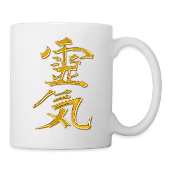 Reiki-Symbol 3D GOLD - Tasse - Weiß - Rechts