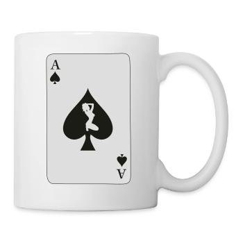 Card Ace of Spade with sexy girl - Mug - white - Right