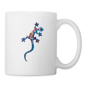 Echse in Blau - Tasse - Weiß - Rechts