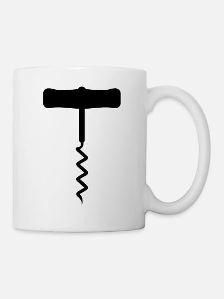 Korkenzieher - Tasse - Weiß