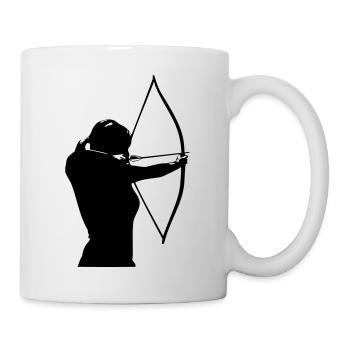 Weibliche Bogenschützin - Tasse - Weiß - Rechts