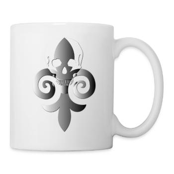 Totenkopf mit Lilie - Tasse - Weiß - Rechts