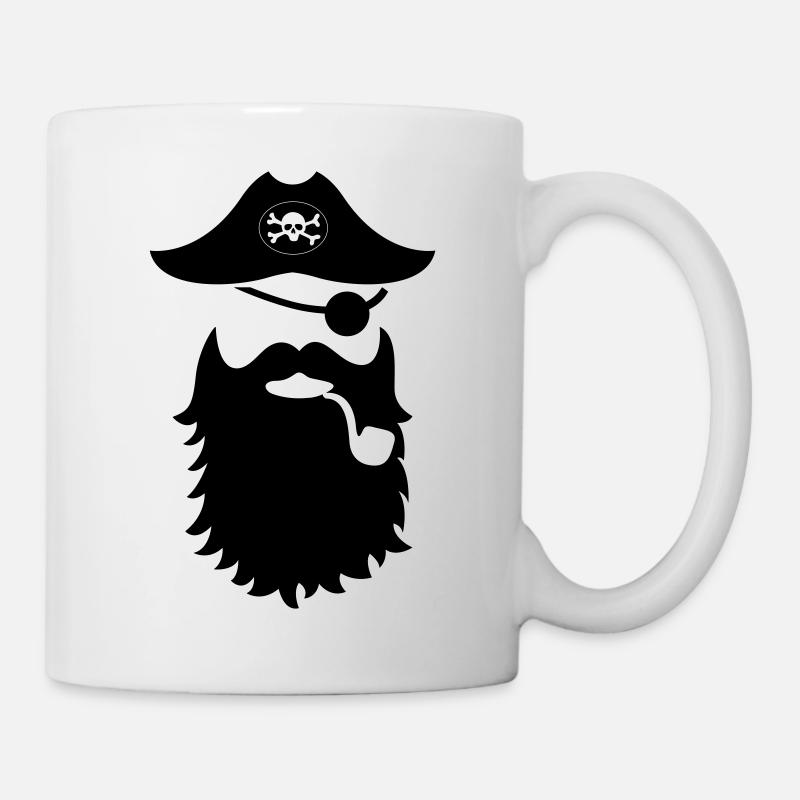piraten moustache - Tasse - Weiß