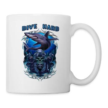 Dive hard, original RAHMENLOS® Design - Tasse - Weiß - Rechts