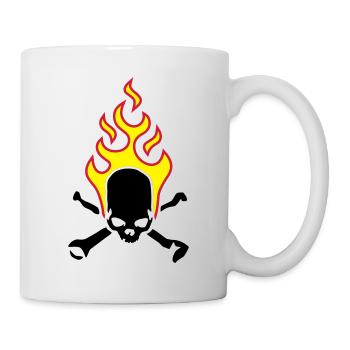 fire_skull_bones_b_3c - Mug blanc - blanc - Droite