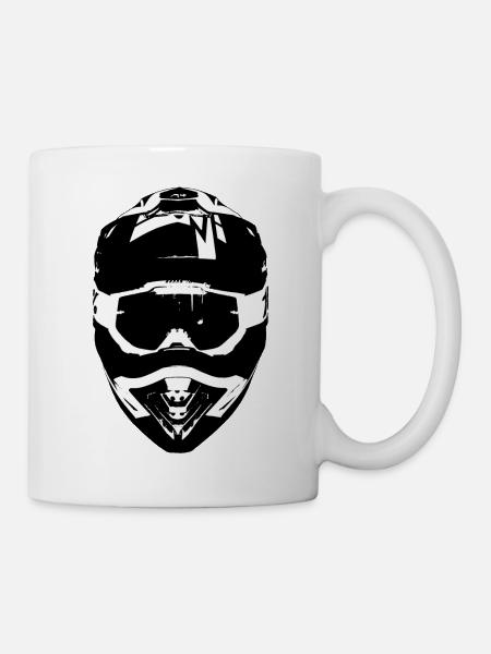 Goggles-Motocross-Helmet - Tasse - Weiß