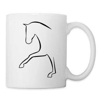 Dressurpferd - Tasse - Weiß - Rechts