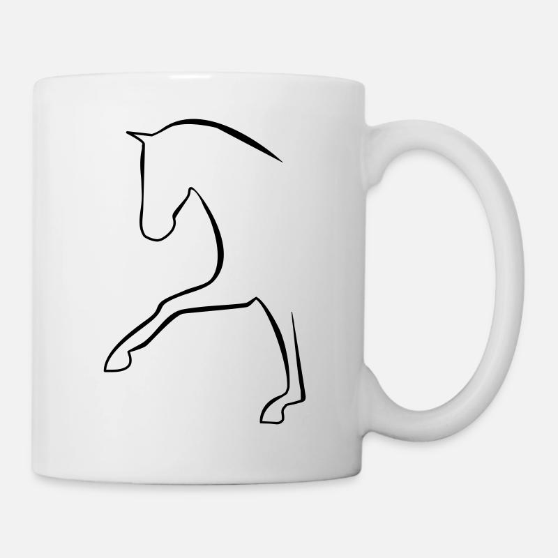 Dressurpferd - Tasse - Weiß