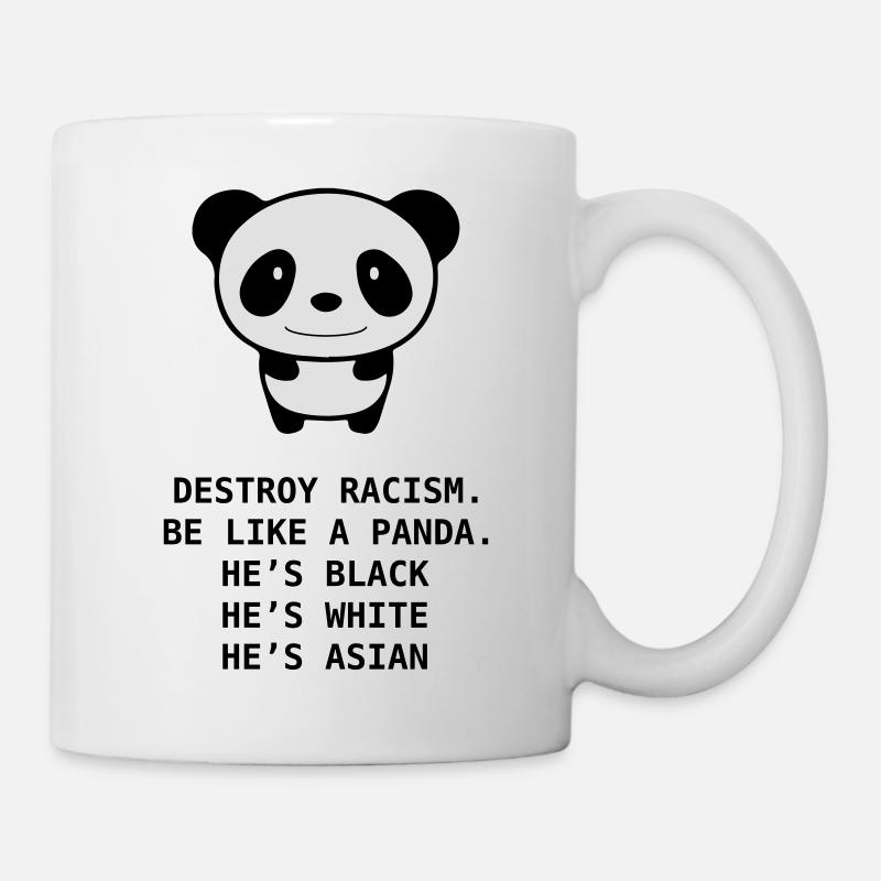 destroy racism panda - Mug blanc - blanc