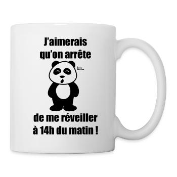 Pas du matin panda - Mug blanc - blanc - Droite