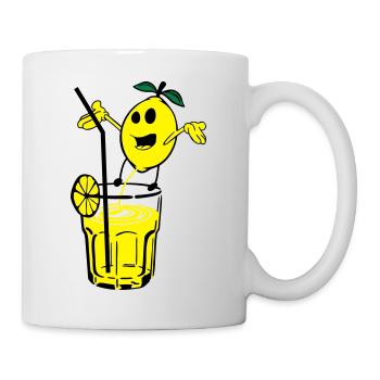 zitrone pinkelt limonade - Tasse - Weiß - Rechts