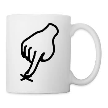 zeigen Kreuz - hier - line - Tasse - Weiß - Rechts