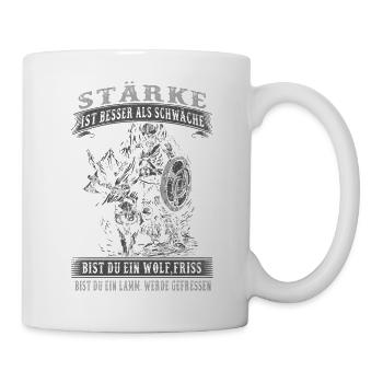 Stärke statt Schwäche - Tasse - Weiß - Rechts