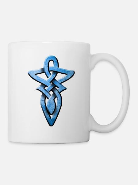 tribal_knot_blue - Tasse - Weiß
