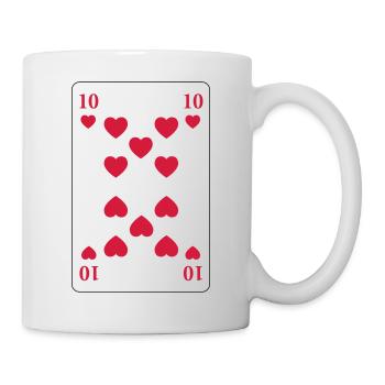 Herz 10 - Herz Zehn - Tasse - Weiß - Rechts
