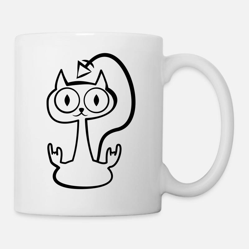 Heay metal cat - Mug - white