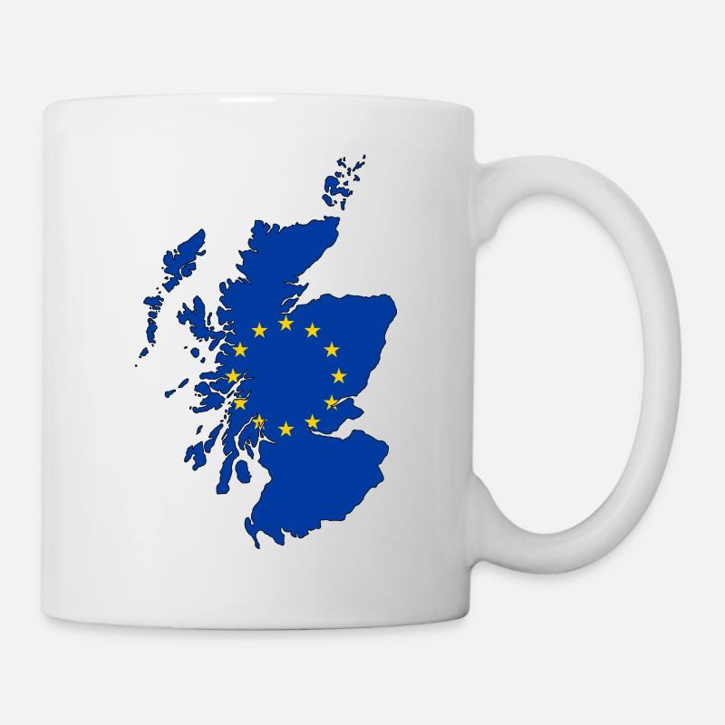 Scotland Map with EU Flag - Mug - white