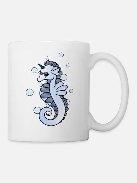 Seepferdchen mit Horn - Tasse - Weiß